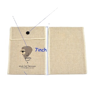 Sac d'emballage pour boucles d'oreilles, bagues et colliers, en toile de jute écologique, avec séparateur, impression personnalisée - Product Image 2