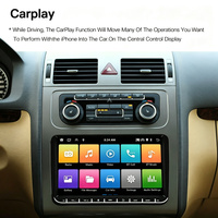 Radio Stereo Mobil Android 9" IPS untuk VW, Android Auto Wireless CarPlay, WiFi Terintegrasi, MP3, USB, Layar Sentuh