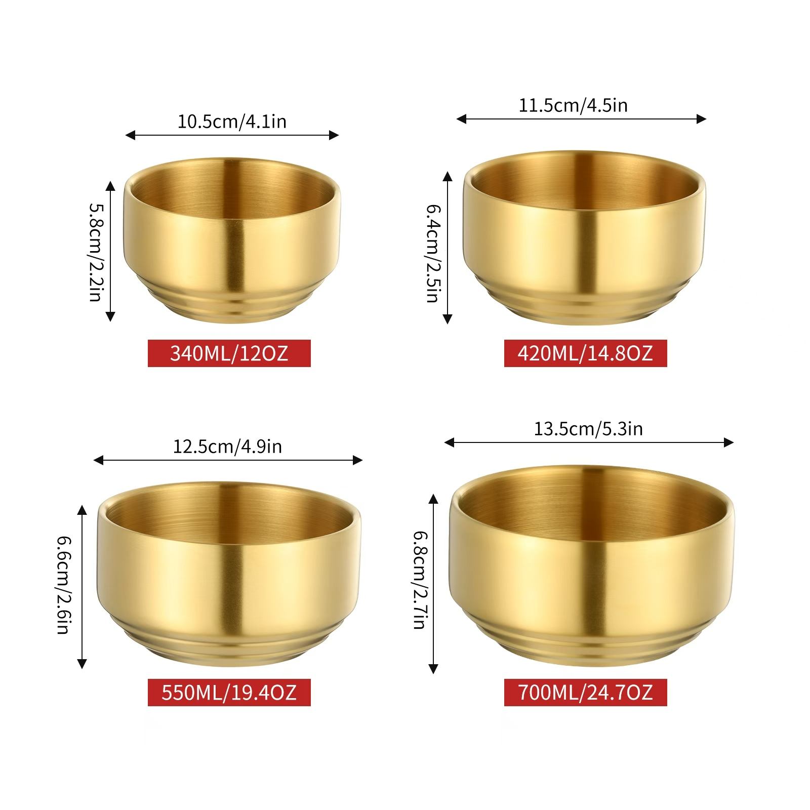 304 Bol à Riz Doré (Sans Couvercle)