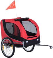 Remorque de vélo pour chien 2-en-1, poussette pour animaux de compagnie, remorque de vélo avec suspension à ressorts, pliable, rangement, tissu Oxford, cadre en acier