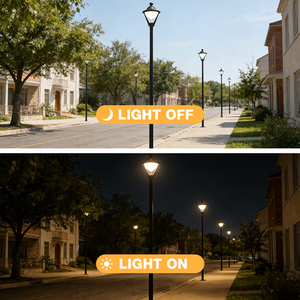 โคมไฟสนามกลางแจ้งดีไซน์เสาคลาสสิก มาตรฐาน IP65 หลอด LED มุมกระจายแสง 360 องศา ปรับความสว่างได้ วัสดุอะลูมิเนียม+โอปอลพีซี รับประกัน 3 ปี - Product Image 2