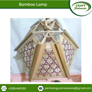 โคมไฟแขวนไม้ไผ่ทรงสี่เหลี่ยมผืนผ้า สไตล์โบราณ ตัวโคมสีทอง แสงวอร์มไวท์ ควบคุมด้วยระบบสัมผัส ติดตั้งง่าย ประหยัดพลังงาน ขั้วหลอด E27 - Product Image 4