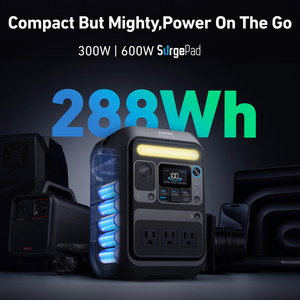 Anker SOLIX C300X <b>Solar</b> <b>Generator</b> Portable Power Station 288Wh 300W 100W <b>Solar</b> Charging for Camping and RV - Product Image 6