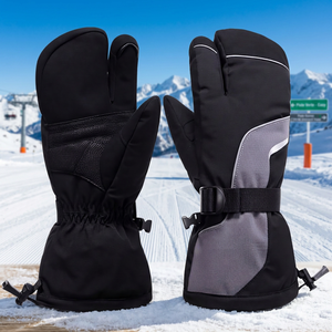Gants de ski pour enfants et mitaines imperméables et coupe-vent pour le ski et le snowboard, mitaines de ski en cuir pour les conditions de neige - Product Image 2