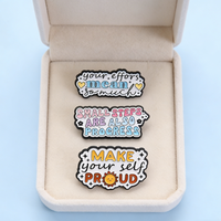 Épingles personnalisées avec citation positive, badges en métal émaillé, design personnalisé, épingles de revers avec citation inspirante pour la motivation des étudiants et les cadeaux