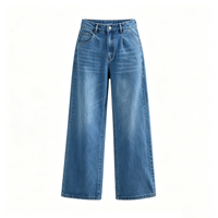Jeans décontractés pour femmes, taille haute, jambe large, en coton et élasthanne, denim extensible, style pour les trajets quotidiens