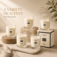 Bougie parfumée miniature en verre OEM ODM à marque privée, bougie personnalisée en cire de soja avec boîte cadeau pour les marques de parfums d'intérieur