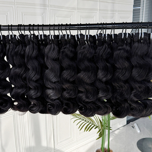 Extensiones de Cabello Humano Virgen con Ondas Suaves, Color Natural, Textura Completa, Doble Trama a Máquina para Suministro de Fábrica de Encajes - Product Image 5