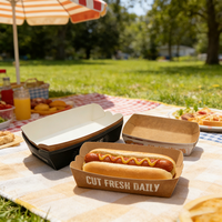 Boîtes jetables en papier kraft pour plats à emporter, idéales pour frites, poulet frit et autres snacks, recyclables pour la restauration rapide