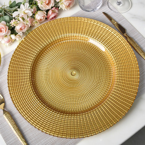 Assiettes de présentation <span class=keywords><strong>en</strong></span> verre opale or et argent, bord doré, couleur personnalisée, formes multiples, texture design pour mariage - Vente <span class=keywords><strong>en</strong></span> gros à prix réduit - Product Image 2