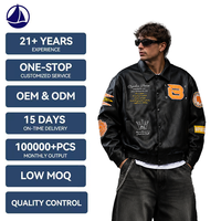 Veste universitaire en cuir PU pour homme, personnalisable OEM ODM, col rabattu, broderie de patchs, style vintage streetwear, logo de baseball Letterman