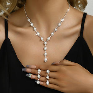 Conjunto de Joyería de Perlas y Diamantes de Imitación para Novia, Accesorios de Moda al por Mayor para Mujeres Elegantes - Product Image 1
