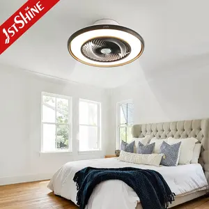 1stshine LED ventilador de techo tamaño pequeño aspas ocultas seguro ventilador de techo de alta calidad con luz LED