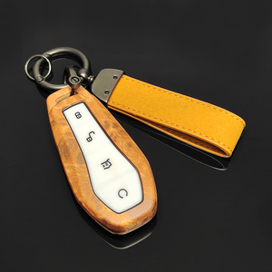 Ốp Chìa Khóa Xe Hơi Hình Đầu Lâu Bằng Gỗ Silicon Sợi Cacbon Abs Cho Byd <span class=keywords><strong>Song</strong></span> Plus, Qing, Pro, Byd Bọc Chìa Khóa Xe Hơi Từ Xa Bằng Silicon - Product Image 2