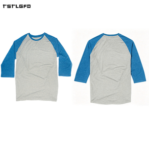 Camiseta Deportiva de Lujo para Hombre, Cuello Redondo, Manga 3/4 Raglán en Contraste, Corte Ajustado, Dobladillo Curvo, Personalizable para Béisbol y Deportes - Product Image 2