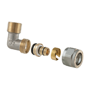 Raccordo a compressione maschio curvo 3/4x1-26 per tubi multistrato, componenti per sistemi HVAC - Product Image 1