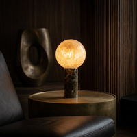 Lampe de table moderne sans fil en albâtre, rechargeable, portable, à intensité variable, LED tactile, en pierre naturelle, pour décoration de restaurant de luxe