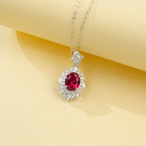 925 silver cultivated <b>ruby</b> pendant <b>necklace</b> - Product Image 4