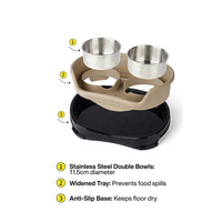 Bols pour chiens, double bol pour eau et nourriture, en acier inoxydable