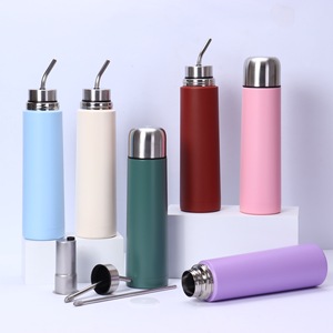 Thermos <span class=keywords><strong>Emerit</strong></span> de style argentin pour Yerba Mate, en acier inoxydable à double paroi, avec filtre et paille Bombilla - Product Image 6