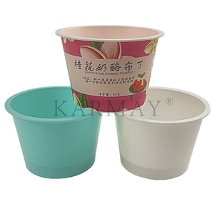 80g 3.3OZ pudding packaging plastic cup Mini IML cup Scooping ice cream <b>dessert</b> cup factory supplier Round sundae Bowls - Product Image 5