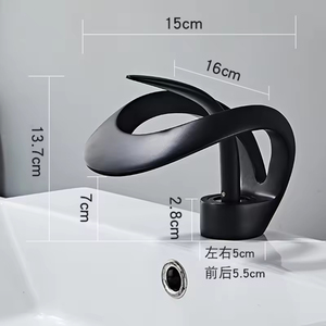 Grifo de Lavabo Moderno Artístico Tipo Cascada, de Latón Pulido, con Monomando de Cerámica, Montaje en Cubierta, el Más Vendido en TikTok - Product Image 5