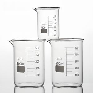 Messbecher mit hohem Boro silikat gehalt <span class=keywords><strong>50ml</strong></span> 250ml 500ml 1000ml hitze beständiges Messglas mit niedriger Form - Product Image 2