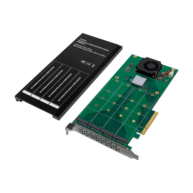 Sunweit ST5104 PCIe 3.0 X8 88NR2241 4- M.2 M NVMe SSD RAID Card 22110 M.2 SSD Adapter