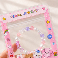 Mini sac à fermeture éclair en PVC transparent givré, refermable, personnalisé, pour emballer des boucles d'oreilles, des bagues, des perles, des breloques