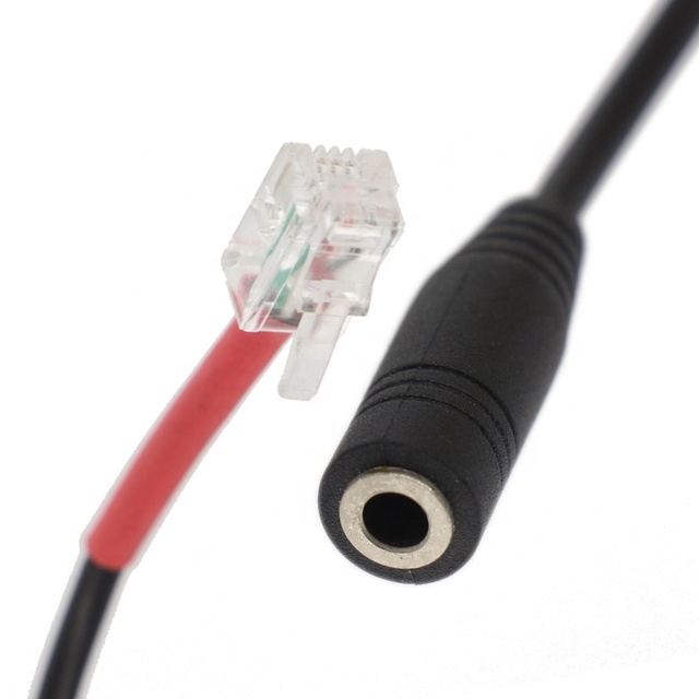 RJ9 RJ10 to Female 3.5mm CTIA Plug Audio Jack Headset Adapter Cable for Office Phone
