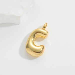 Sy06 Vàng Đầy Chunky Bong Bóng A-Z Bảng Chữ Cái Thư Vòng Cổ Cá Nhân Bóng Ban Đầu Mặt Dây Chuyền Vòng Cổ - Product Image 6