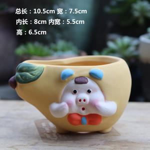 Jolies jardinières pour plantes succulentes, peintes à la main, petites, créatives, personnalisées, en <span class=keywords><strong>poterie</strong></span> grossière, respirantes, décorations d'intérieur - Product Image 5