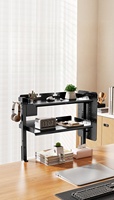 Organisateur de bureau multifonctionnel CHICON à double niveau, type sur pied, détachable, flexible, en acier au carbone, montage sur table, bureau, jeu