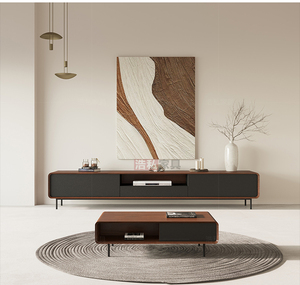 Set Mobile TV e Tavolino di Lusso Moderno, Parete Attrezzata Minimalista, Mobili in Legno <span class=keywords><strong>per</strong></span> Casa o Hotel <span class=keywords><strong>per</strong></span> Camera da Letto e <span class=keywords><strong>Soggiorno</strong></span> - Product Image 1