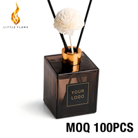 Diffuseur de parfum d'ambiance naturel LF, Cadeau, Décoration de salon, Vase en obsidienne, Col doré, Logo botanique blanc, Marquage OEM