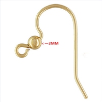 Bijoux En Or Boucle D'oreille Crochets Offre Spéciale 3mm S FORME Oreille Crochets