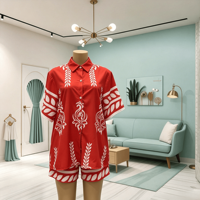 Ensemble haut et short 2 pièces pour femme, en coton blanc de luxe brodé, manches longues, ample, décontracté, respirant, pour l'été