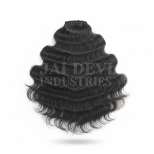 Cheveux humains indiens vierges non traités Remy, naturels, lisses et ondulés, double tirage, pour trame double cousue à la machine pour l'alignement des cuticules - Product Image 2