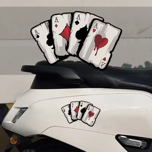 Etie Cartoon Joker Poker grafica adesivi <span class=keywords><strong>moto</strong></span> <span class=keywords><strong>moto</strong></span> carenatura serbatoio carburante PVC carte da gioco decalcomanie decorazione creativa