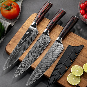 Juego de Cuchillos de Chef Profesionales de Damasco de 8 Pulgadas, Cuchillo de Cocina de Acero Inoxidable Japonés Forjado con Funda para el Hogar y Restaurantes - Product Image 2
