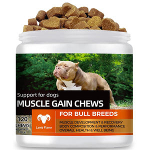 Muscles Soft Chews, complément alimentaire <span class=keywords><strong>pour</strong></span> la santé des animaux de compagnie, <span class=keywords><strong>pour</strong></span> la prise de poids chez les chiens, HMB BCAA, force et énergie, Suplementos Para Perros - Product Image 1