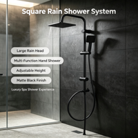 Douche carrée à effet pluie avec douchette multifonctionnelle, ensemble de douche pour salle de bain, pour projets, vente en gros