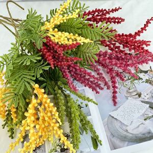 <span class=keywords><strong>Albizia</strong></span> en faux plastique de mariage 3 fourchettes flocage de <span class=keywords><strong>fleurs</strong></span> artificielles pour décoration de plafond - Product Image 4