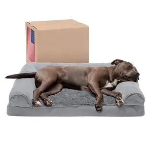Custom Designer Comfort Cut Huisdier Huis Jambo Hond Vierkante Bed Voor Grote Pluche Hond Indoor Made In China