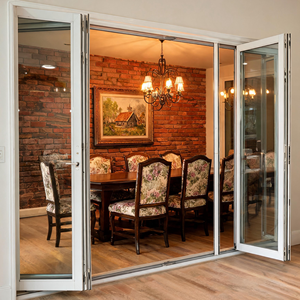 Porte pliante en aluminium certifiée NFRC, résistante aux ouragans, sur mesure, directement de l'usine, pour patio extérieur - Product Image 1