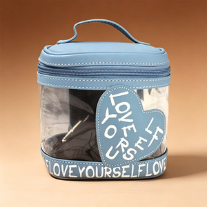Sac de toilette transparent en <span class=keywords><strong>PVC</strong></span> imperméable de grande capacité avec logo personnalisé, pochette de maquillage de voyage pour femmes - Product Image 1