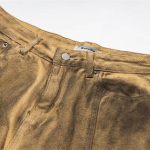 Pantalon de travail en jean pour homme, style terre délavée 2026, effet usé, style créateur, avec empiècements sur les jambes, broderies, coupe large - Product Image 4