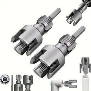 2 pièces – Outil de filetage intégré pour tuyaux en PVC 1/2'' et 3/4'' – Fileteuse interne et externe intégrée pour tuyaux - Product Image 1