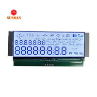 Modul Layar LCD Segmen FSTN COG Kustom 15 Digit 64 Segmen HT16C22G 3.3V untuk Meteran Industri Antarmuka Arab COG1534