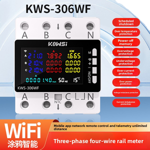 Medidor de Voltaje Trifásico de Cuatro Cables Multifuncional Tuya WiFi Kewei, Montado en Riel, Detección de Sobrevoltaje/Bajo Voltaje/Pérdida de Fase - Product Image 5